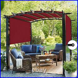 Outdoor Red Waterproof Pergola Replacement Shade Cover with Rod UV Block Mesh
