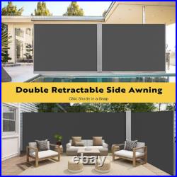 Outdoor Retractable Side Awning 276 x 71 Retractable Patio Screen Waterproof