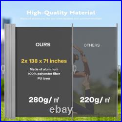 Outdoor Retractable Side Awning 276 x 71 Retractable Patio Screen Waterproof