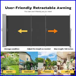 Outdoor Retractable Side Awning 276 x 71 Retractable Patio Screen Waterproof