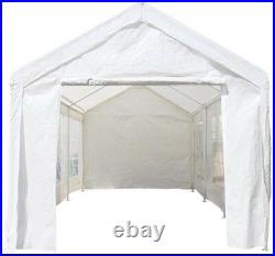 Outdoor Storage Shed Garage Shelter Car Canopy Portable White Roof PVC Carport