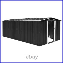 Outdoor Storage Shed Garden Shed Metal Storage Backyard Patio Shed Gray vidaXL