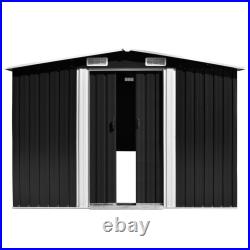 Outdoor Storage Shed Garden Shed Metal Storage Backyard Patio Shed Gray vidaXL