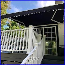 Outdoor Sun Shade Shelter Patio Awning Canopy Backyard 10 x 8 Feet Black Manual