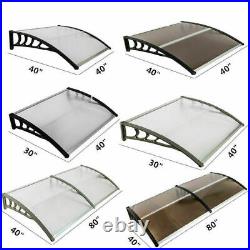 Outdoor Window Front Door Rain Cover Awning Patio Eaves Canopy 80x40 120 x40