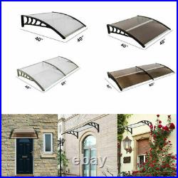 Outdoor Window Front Door Rain Cover Awning Patio Eaves Canopy 80x40 120 x40