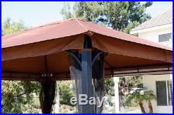 Outdoor home 10' x 12' backyard garden awnings Patio Gazebo canopy tent netting