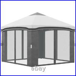 Outsunny 10' x 10' Pop Up Canopy Foldable Party Tent with Nettings Gray