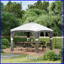 Outsunny 10' x 10' Pop Up Canopy Foldable Party Tent with Nettings Gray