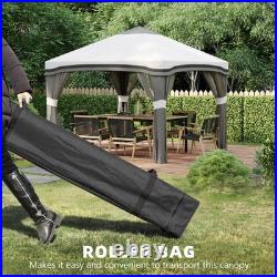 Outsunny 10' x 10' Pop Up Canopy Foldable Party Tent with Nettings Gray
