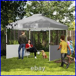 Outsunny 10' x 10' Pop Up Canopy Tent with 2 Half Sidewalls