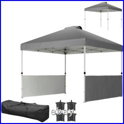 Outsunny 10' x 10' Pop Up Canopy Tent with 2 Half Sidewalls