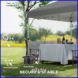 Outsunny 10' x 10' Pop Up Canopy Tent with 2 Half Sidewalls