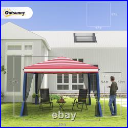 Outsunny 10' x 10' Pop Up Canopy with 4 Removable Sidewalls