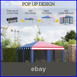 Outsunny 10' x 10' Pop Up Canopy with 4 Removable Sidewalls