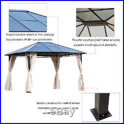 Outsunny 10' x 12' Steel Outdoor Steel Hardtop Party Gazebo Tent Canopy Cover