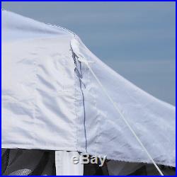 Outsunny 10' x 20' Canopy Tent with 6 Removable Net Curtains Cream White