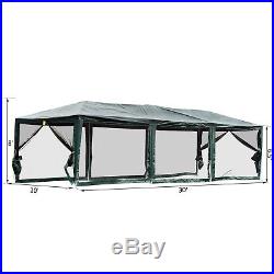 Outsunny 10' x 30' Gazebo Canopy Cover Tent with Removable Walls Green