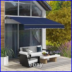 Outsunny 10' x 8' Patio Retractable Awning Sunshade Shelter Aluminum frame, Blue