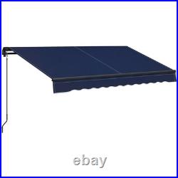 Outsunny 10' x 8' Patio Retractable Awning Sunshade Shelter Aluminum frame, Blue