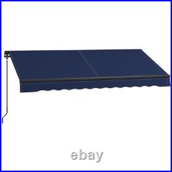 Outsunny 10' x 8' Patio Retractable Awning Sunshade Shelter Aluminum frame, Blue