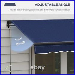 Outsunny 10' x 8' Patio Retractable Awning Sunshade Shelter Aluminum frame, Blue