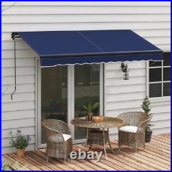 Outsunny 10' x 8' Patio Retractable Awning Sunshade Shelter Aluminum frame, Blue