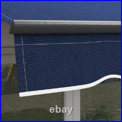 Outsunny 10' x 8' Patio Retractable Awning Sunshade Shelter Aluminum frame, Blue