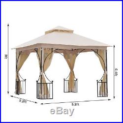 Outsunny 10'x10' Gazebo Canopy Net Metal Outdoor Garden Patio Party Tent Shelter