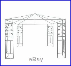 Outsunny 10'x10' Outdoor Patio Gazebo Stand Steel Frame Canopy Cover Leaf Design