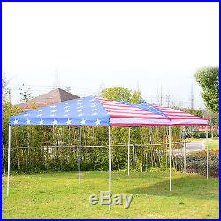 Outsunny 10x20ft Pop-Up Tent Party Wedding Canopy Gazebo Patio Outdoor USA Flag