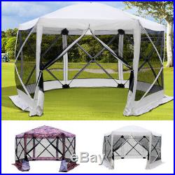 Outsunny 11.5' x 11.5' Hexagon Pop Up Gazebo Tent with Mesh Netting Patio
