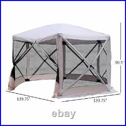 Outsunny 11.5' x 11.5' Hexagon Pop Up Gazebo Tent with Mesh Netting Patio
