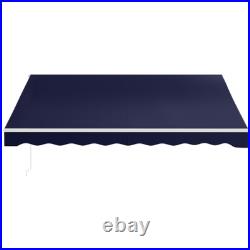 Outsunny 12' x 10' Electric Retractable Awning with Remote Controller, Dark Blue