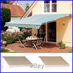 Outsunny 12' x 10' Outdoor Patio Manual Retractable Exterior Window Awning