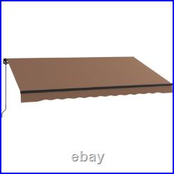 Outsunny 12' x 10' Patio Retractable Awning Sunshade Shelter, Coffee