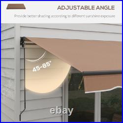 Outsunny 12' x 10' Patio Retractable Awning Sunshade Shelter, Coffee