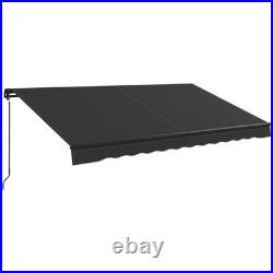 Outsunny 12' x 10' Patio Retractable Awning Sunshade Shelter, Dark Gray