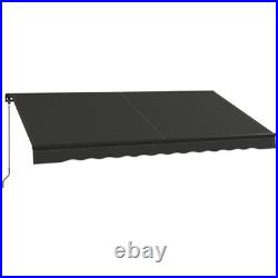 Outsunny 12' x 10' Patio Retractable Awning Sunshade Shelter, Dark Gray Outsunny 12' x 10' Patio Retractable Awning Sunshade Shelter, Dark Gray