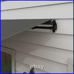 Outsunny 12' x 10' Patio Retractable Awning Sunshade Shelter, Dark Gray