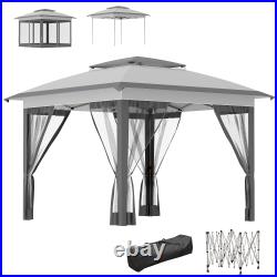 Outsunny 12' x 12' Outdoor Pop-Up Tent Canopy With Mesh Sidewalls and Bag