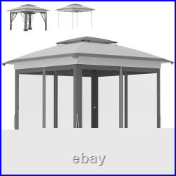 Outsunny 12' x 12' Outdoor Pop-Up Tent Canopy With Mesh Sidewalls and Bag