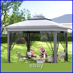 Outsunny 12' x 12' Outdoor Pop-Up Tent Canopy With Mesh Sidewalls and Bag
