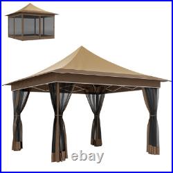 Outsunny 12 x 12 ft. Pop Up Canopy Tent, Instant Shelter, Beige
