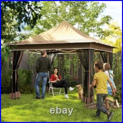 Outsunny 12 x 12 ft. Pop Up Canopy Tent, Instant Shelter, Beige