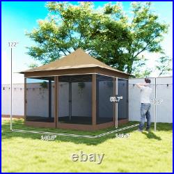 Outsunny 12 x 12 ft. Pop Up Canopy Tent, Instant Shelter, Beige