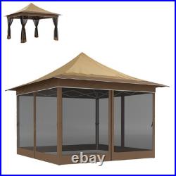 Outsunny 12 x 12 ft. Pop Up Canopy Tent, Instant Shelter, Beige