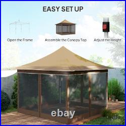 Outsunny 12 x 12 ft. Pop Up Canopy Tent, Instant Shelter, Beige