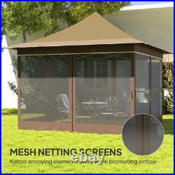 Outsunny 12 x 12 ft. Pop Up Canopy Tent, Instant Shelter, Beige