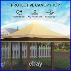 Outsunny 12 x 12 ft. Pop Up Canopy Tent, Instant Shelter, Beige
